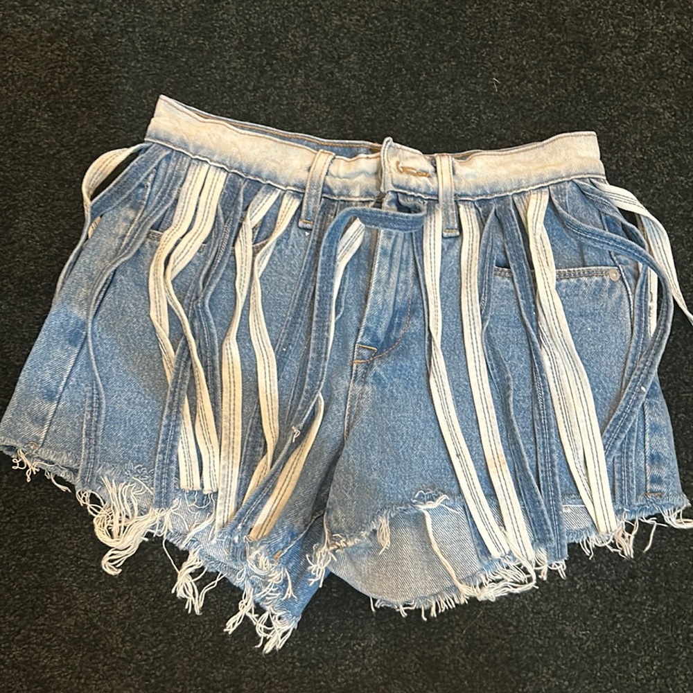 blankly nyc fringe shorts